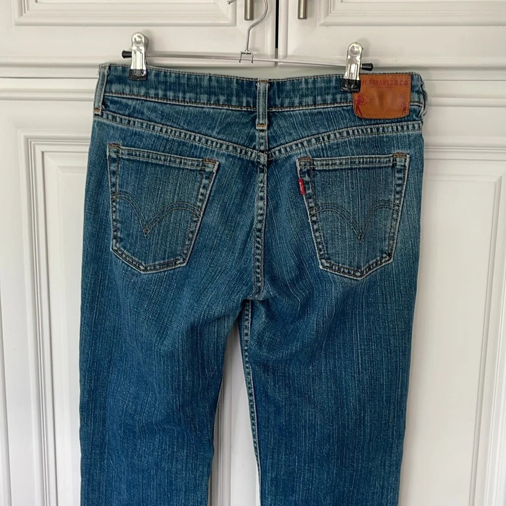 Vintage Levi’s premium denim jeans boot cut blue sz 30L rare cowboy lasso patch - Picture 4 of 12
